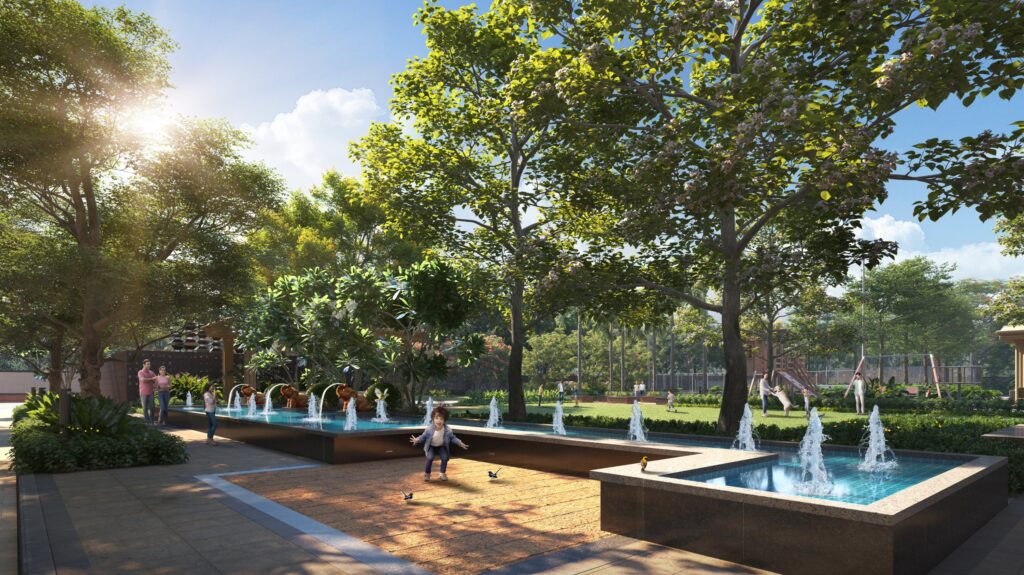 Copy of LORDS WAY LANDSCAPE VIEW 028 WATER FEATURE WITH SEATING DAY 2025.09.12 HIRES copy