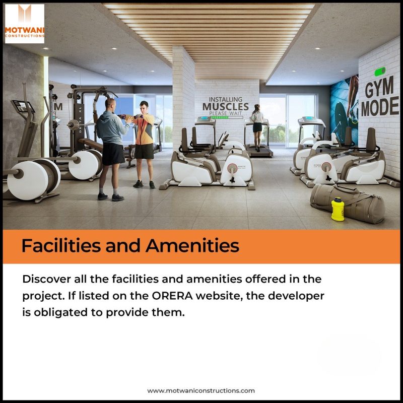 Amenities details of a Project in ORERA Website